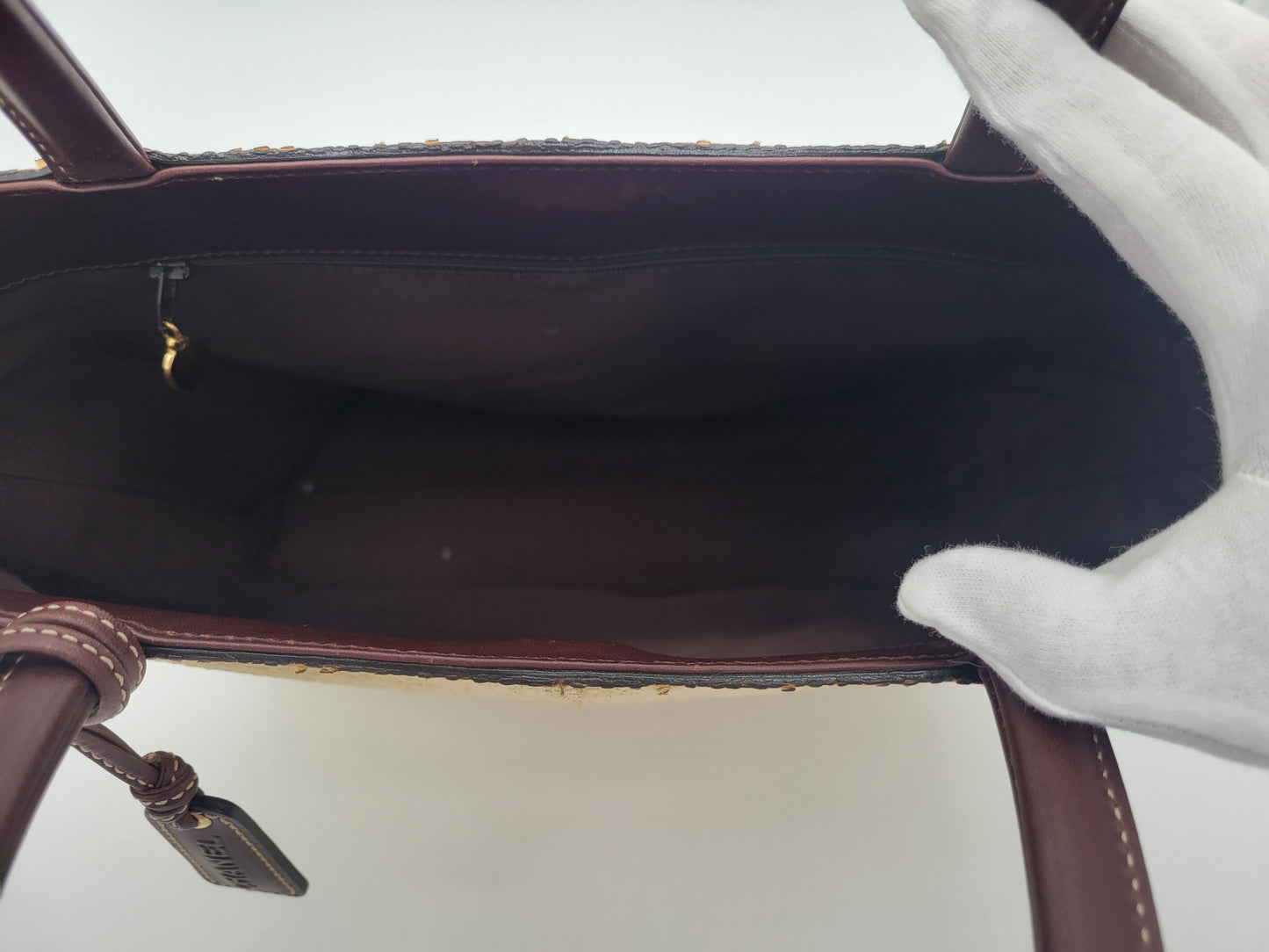 Vintage Chanel Raffia Top Handle Tote