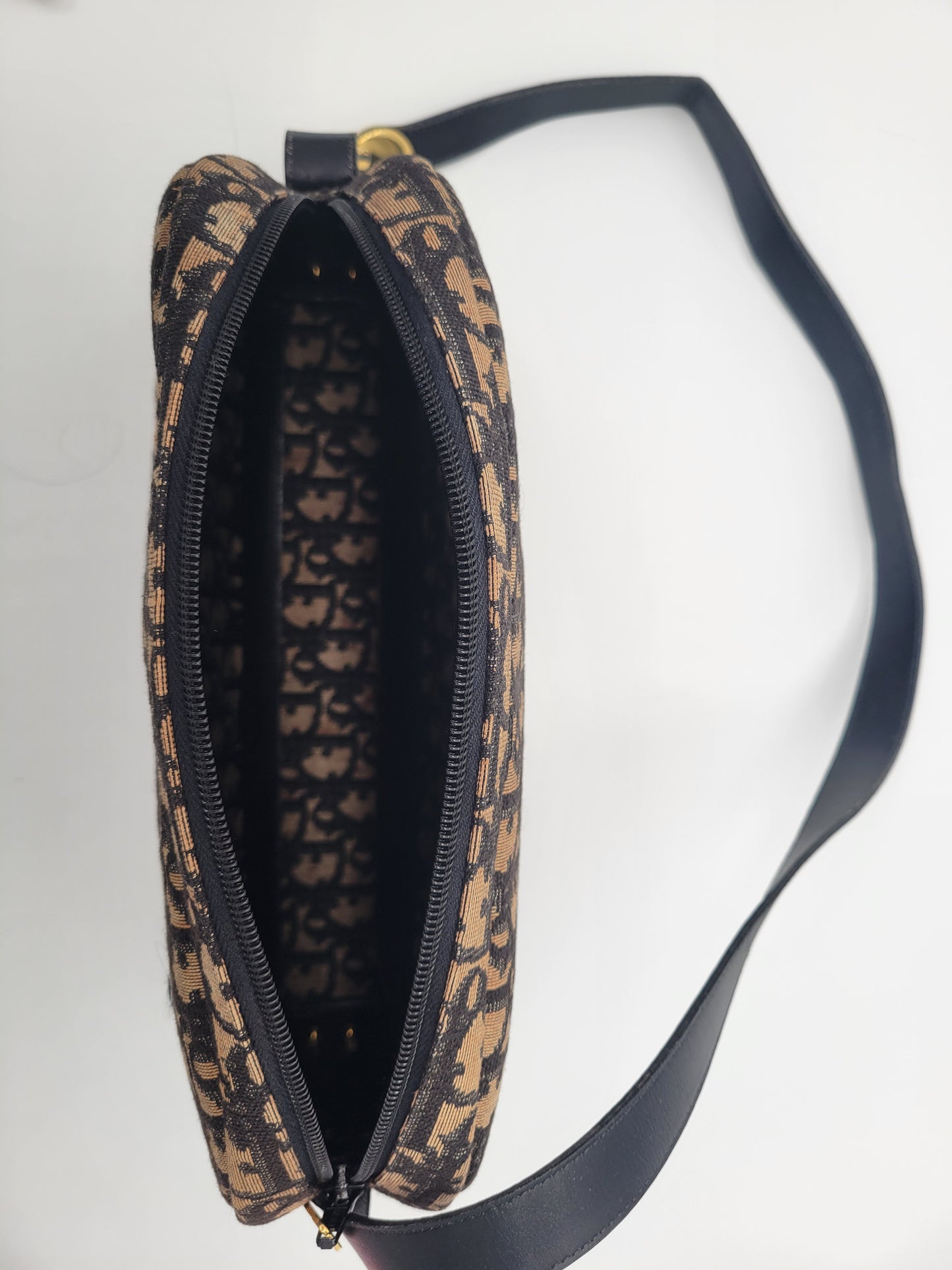 Christian Dior Vintage Oblique Canvas Dome Shoulder Bag