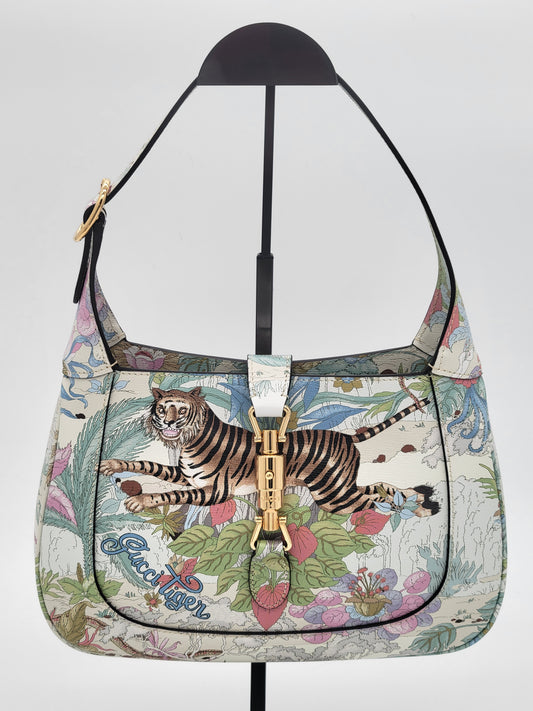 Gucci Tiger Savannah Jackie 1961 Small Hobo · Chalky White Multicolor