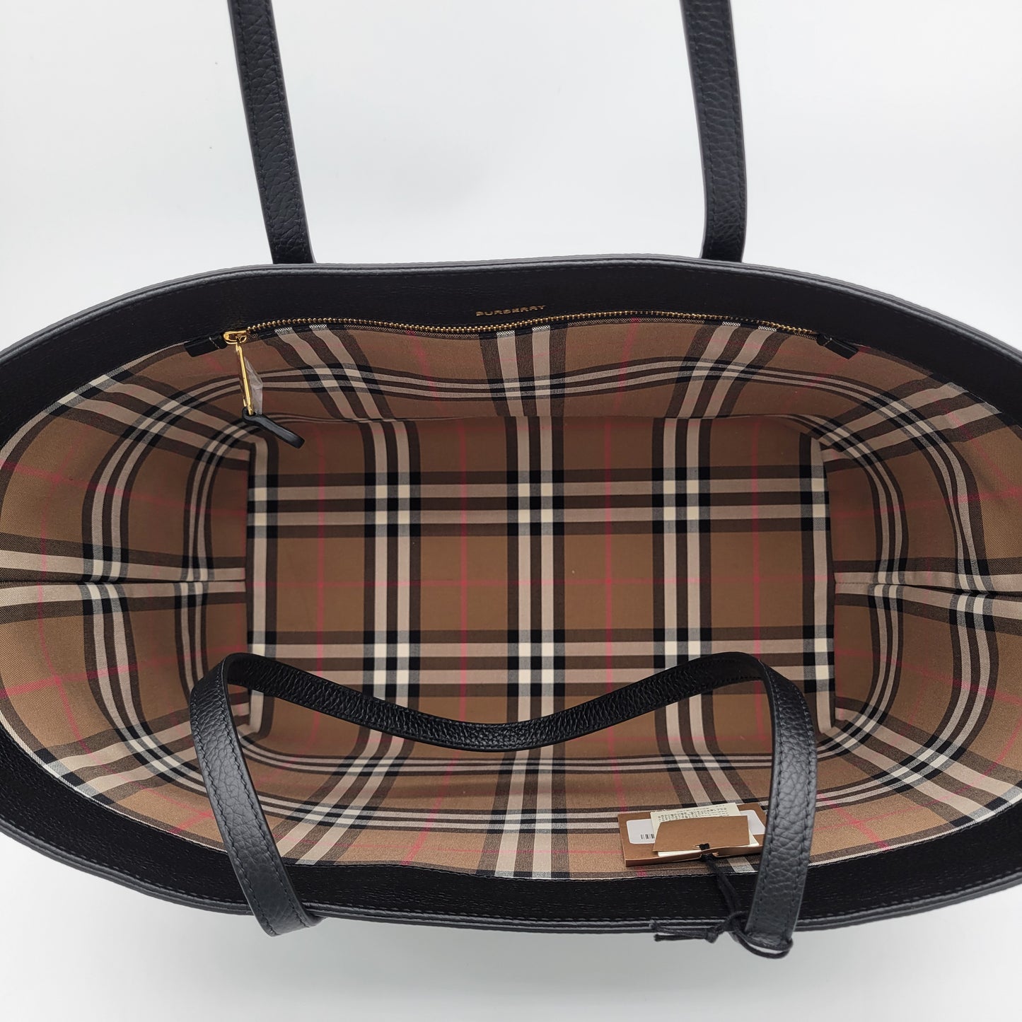Burberry Medium Grainy Leather Tote Black-NWT