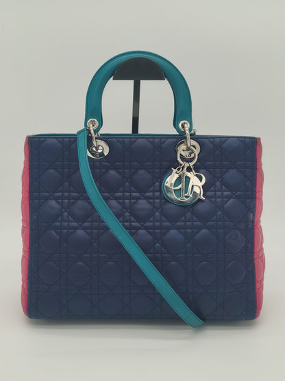 Lady Dior Tri-Color Large with strap