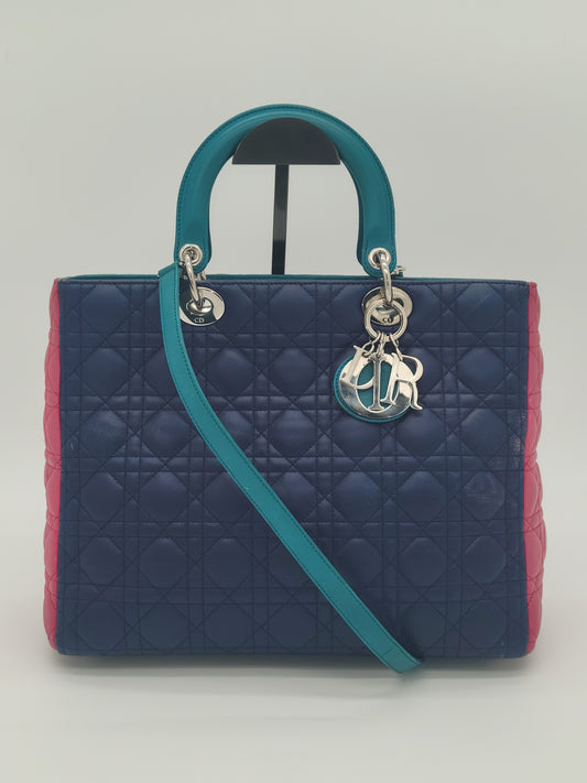Lady Dior Tri-Color Large with strap