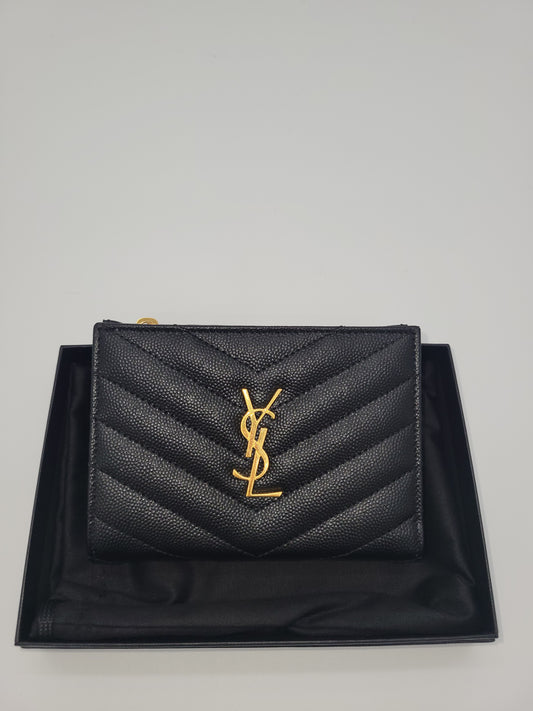 NWT Saint Laurent Cassandre Matelassé Zipped Wallet