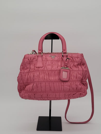 Prada Pink Nappa Gaufre Leather Tote Bag