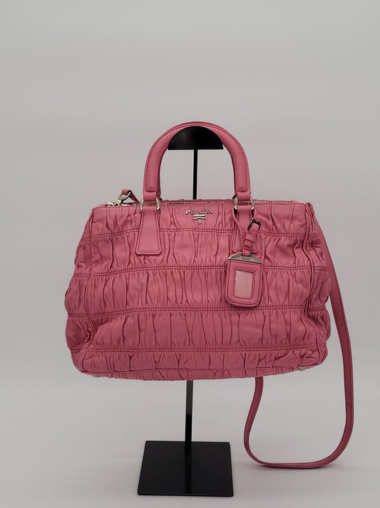 Prada Pink Nappa Gaufre Leather Tote Bag