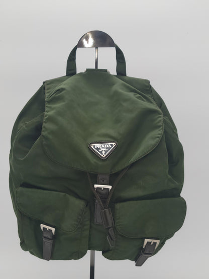 Prada Tessuto Vela Nylon Backpack — Army Green · Y2K Era