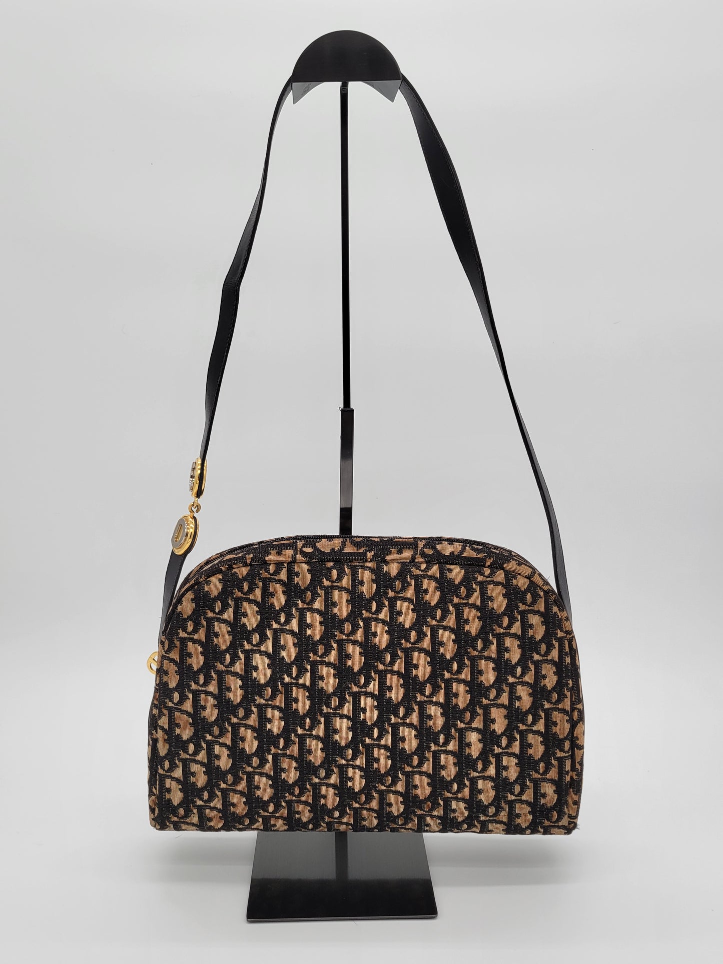 Christian Dior Vintage Oblique Canvas Dome Shoulder Bag