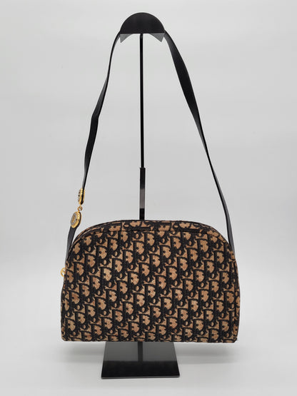 Christian Dior Vintage Oblique Canvas Dome Shoulder Bag