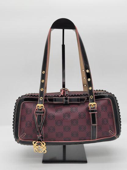 Vintage Loewe Anagram PVC and Patent Leather Satchel