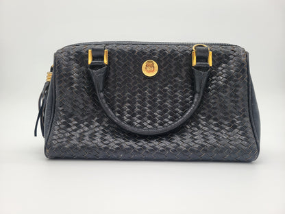 Vintage Fendi Woven Leather Mini Boston Bag