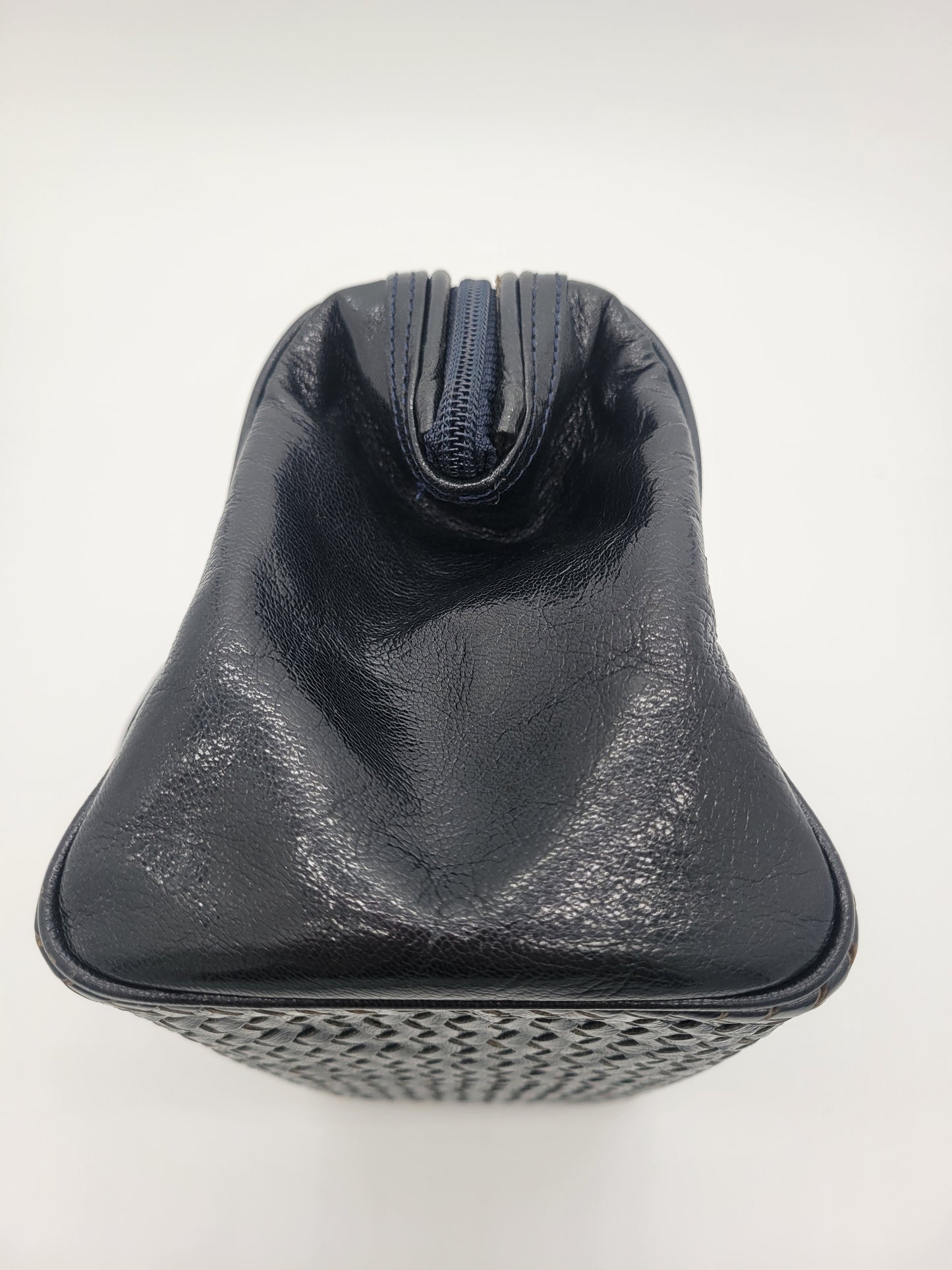 Vintage Fendi Woven Leather Mini Boston Bag