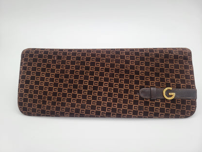 Vintage Gucci "G" Monogram Suede Clutch