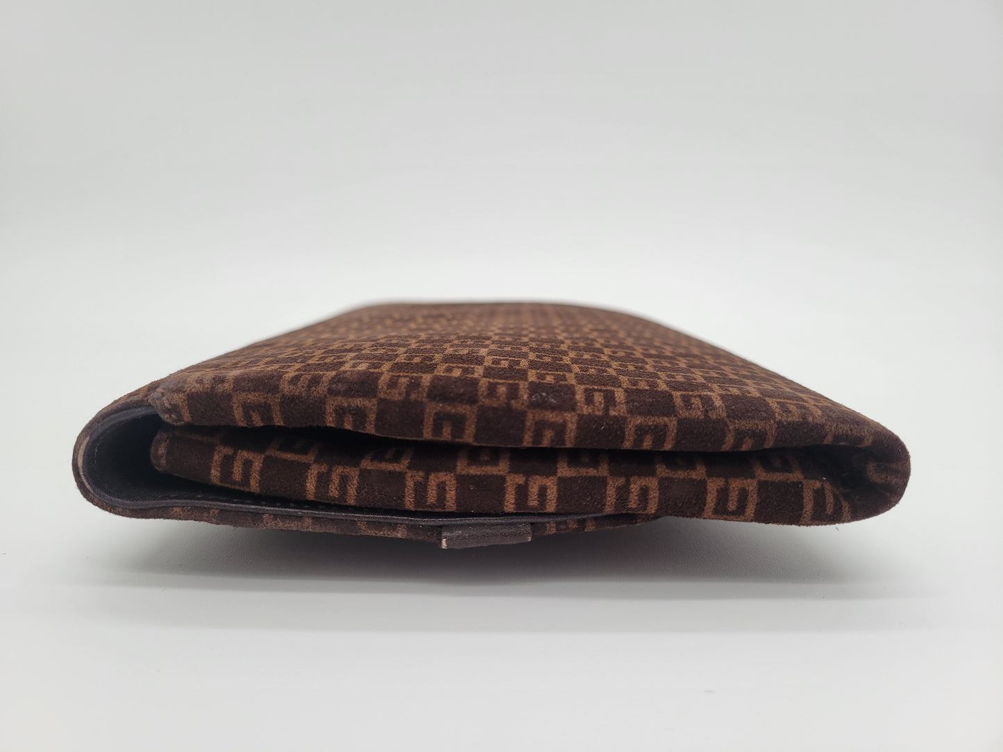 Vintage Gucci "G" Monogram Suede Clutch