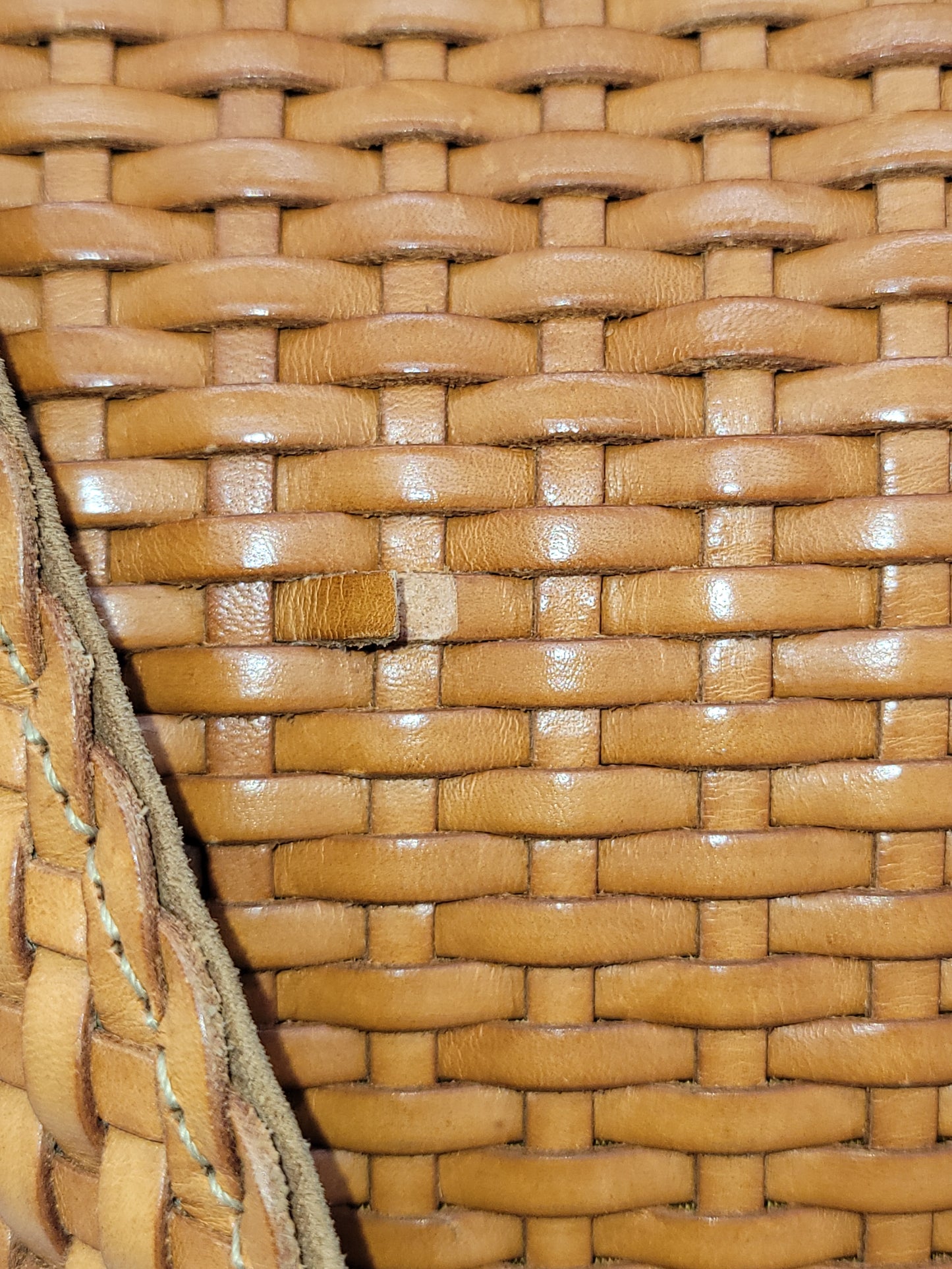 Vintage Tom Ford Gucci Brown Woven Leather Bamboo Handle 2-Way Bag X-Large