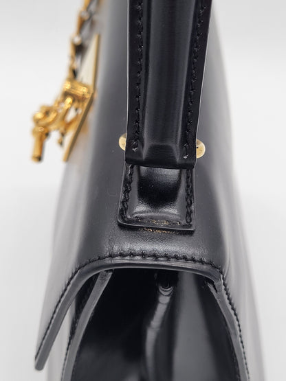 Vintage Céline Paris — Black Box Calf Turnlock Tote