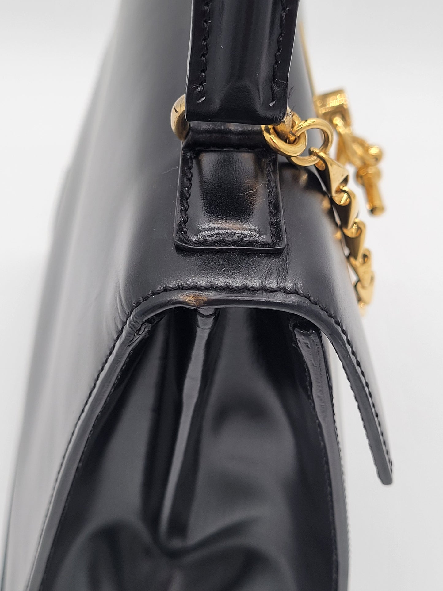 Vintage Céline Paris — Black Box Calf Turnlock Tote