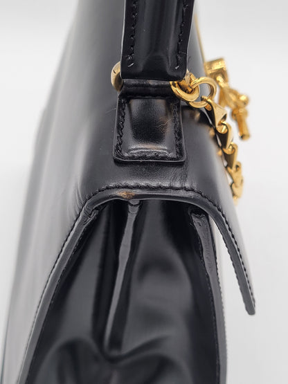 Vintage Céline Paris — Black Box Calf Turnlock Tote