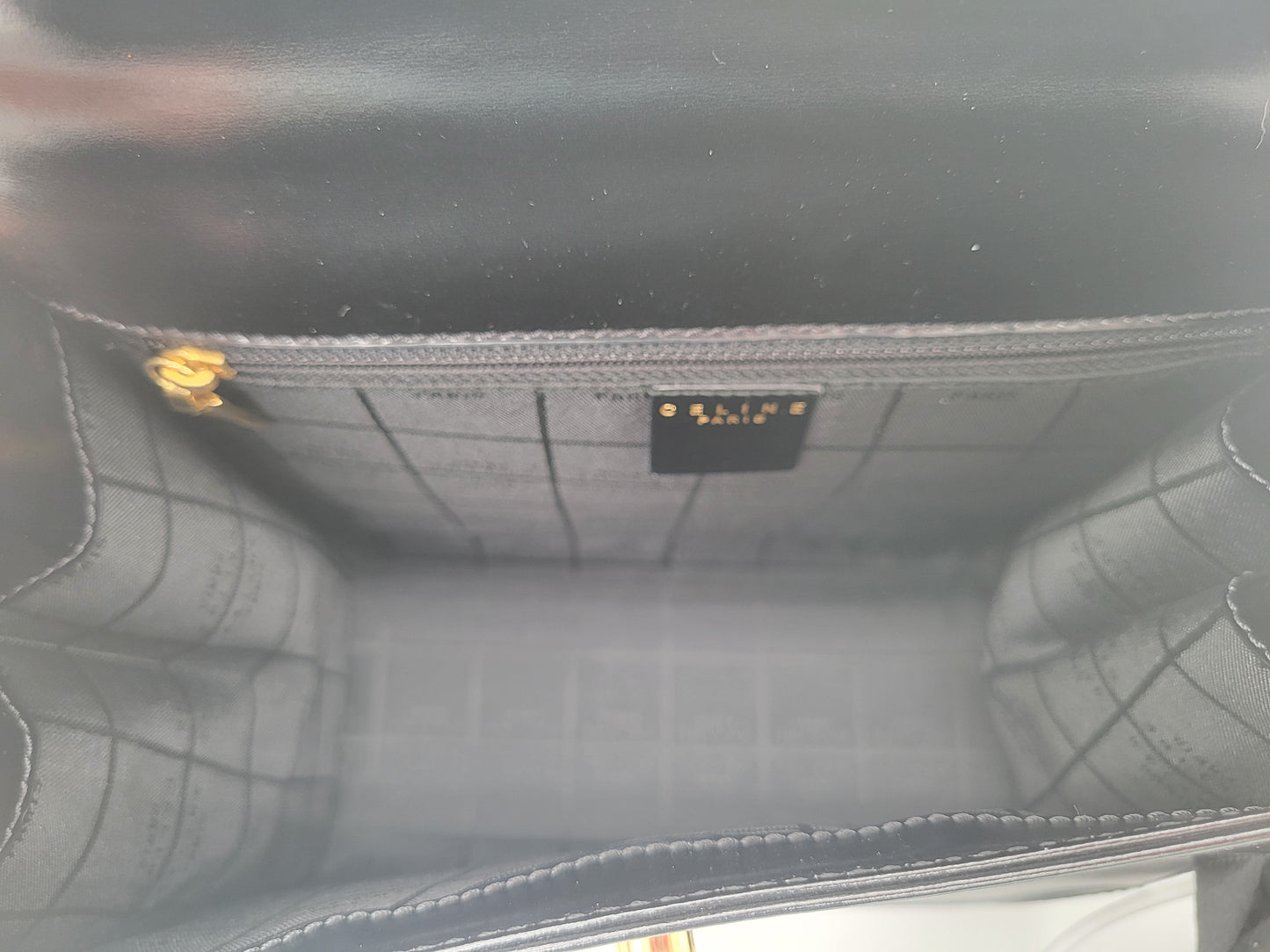 Vintage Céline Paris — Black Box Calf Turnlock Tote