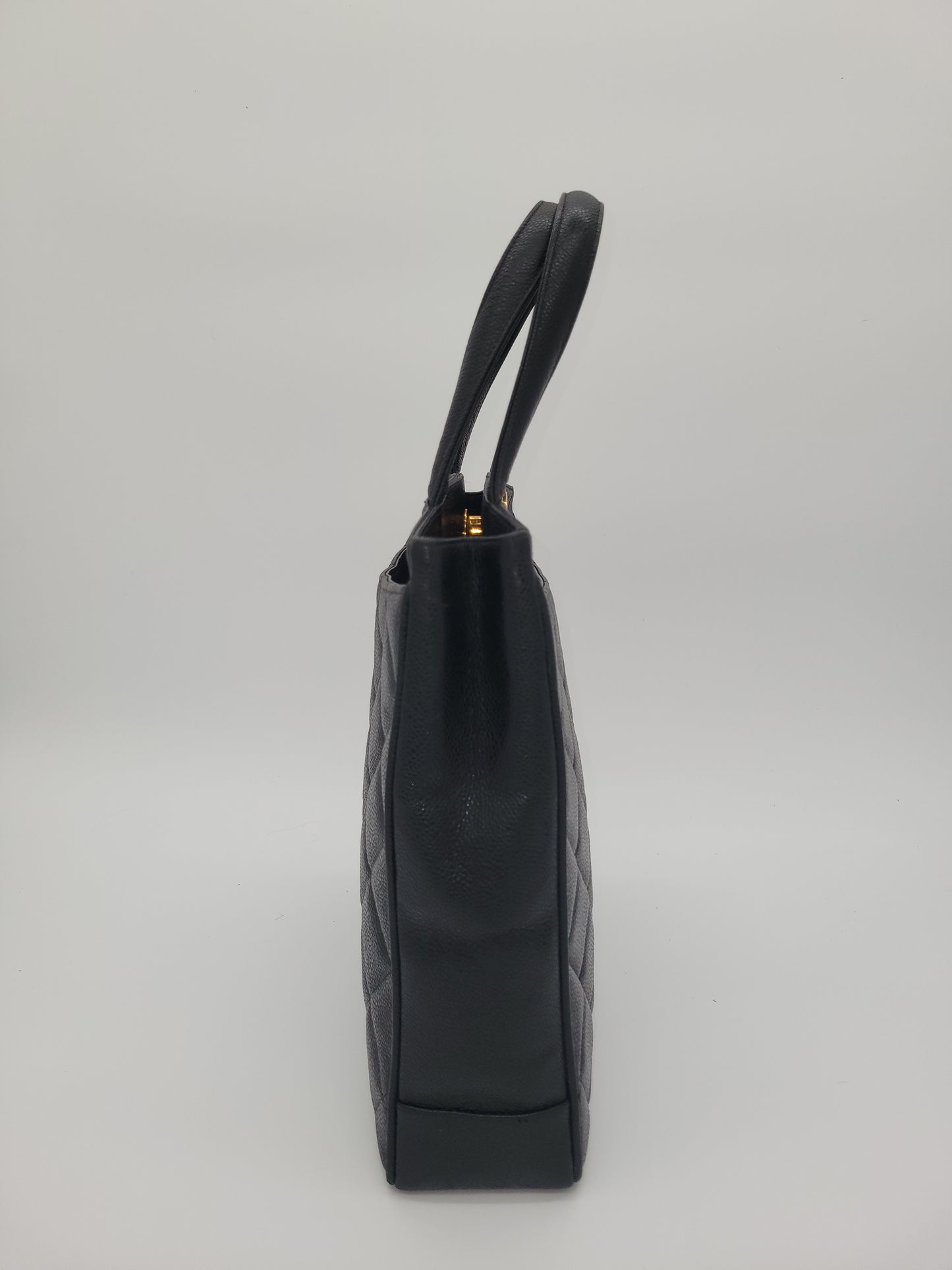 Vintage Chanel — Black Caviar CC Turnlock Tote