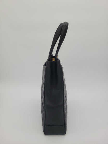 Vintage Chanel — Black Caviar CC Turnlock Tote