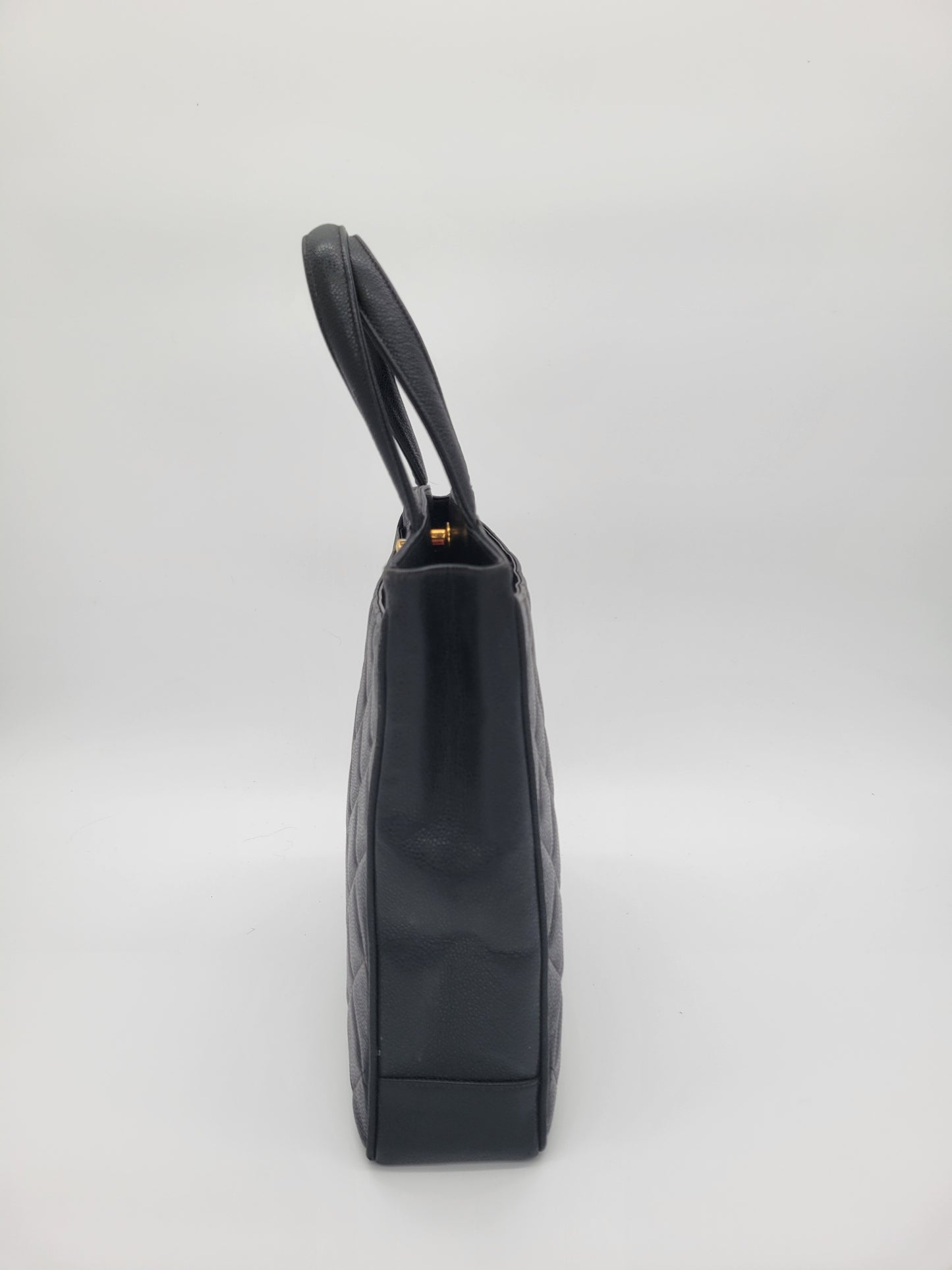Vintage Chanel — Black Caviar CC Turnlock Tote