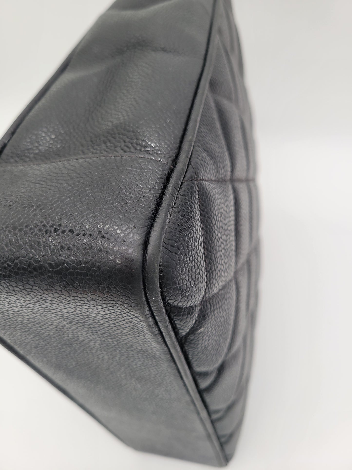 Vintage Chanel — Black Caviar CC Turnlock Tote