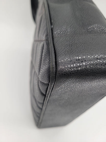 Vintage Chanel — Black Caviar CC Turnlock Tote