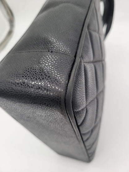 Vintage Chanel — Black Caviar CC Turnlock Tote