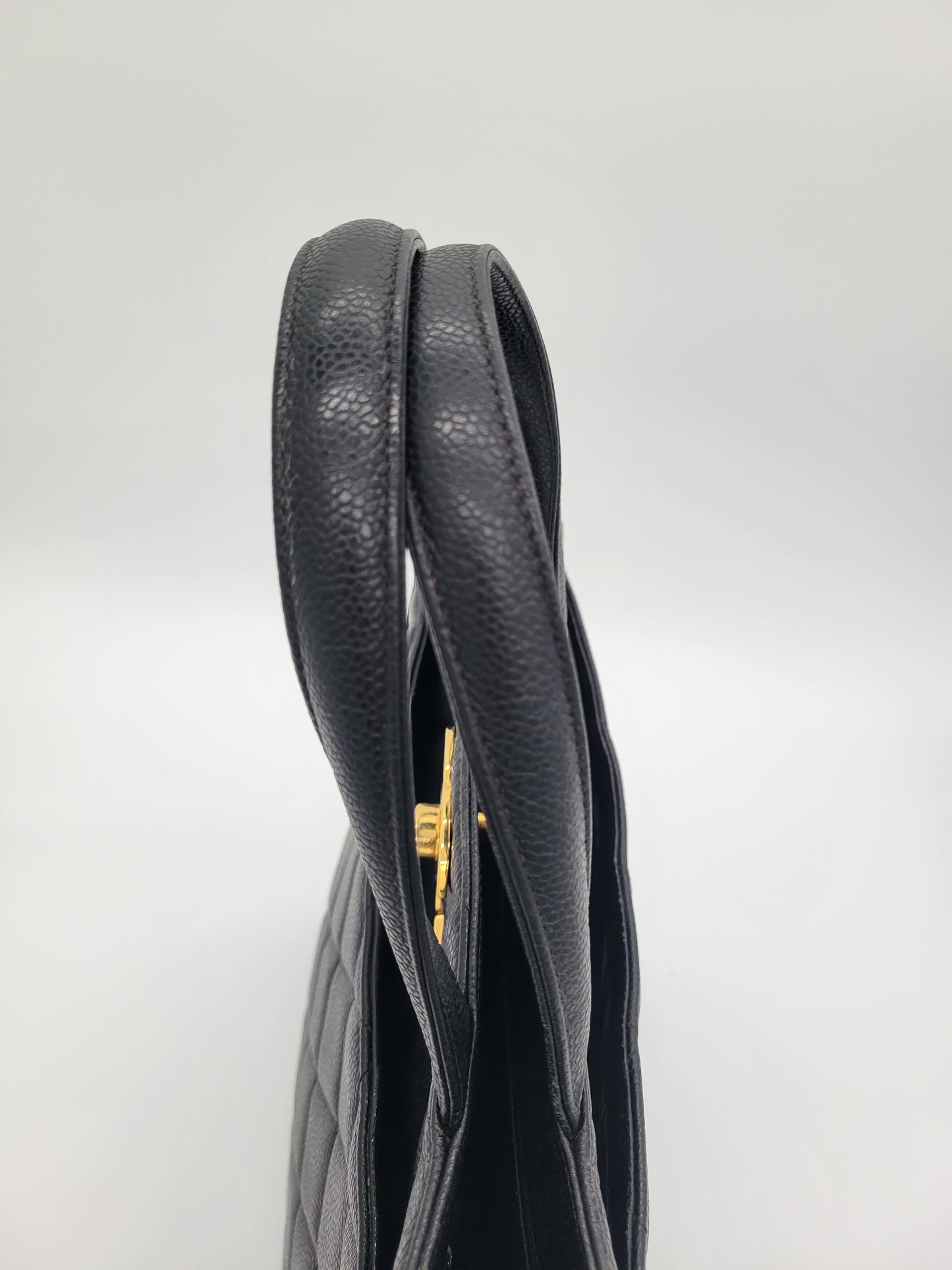 Vintage Chanel — Black Caviar CC Turnlock Tote