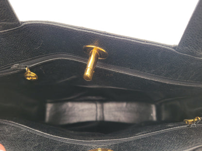 Vintage Chanel — Black Caviar CC Turnlock Tote