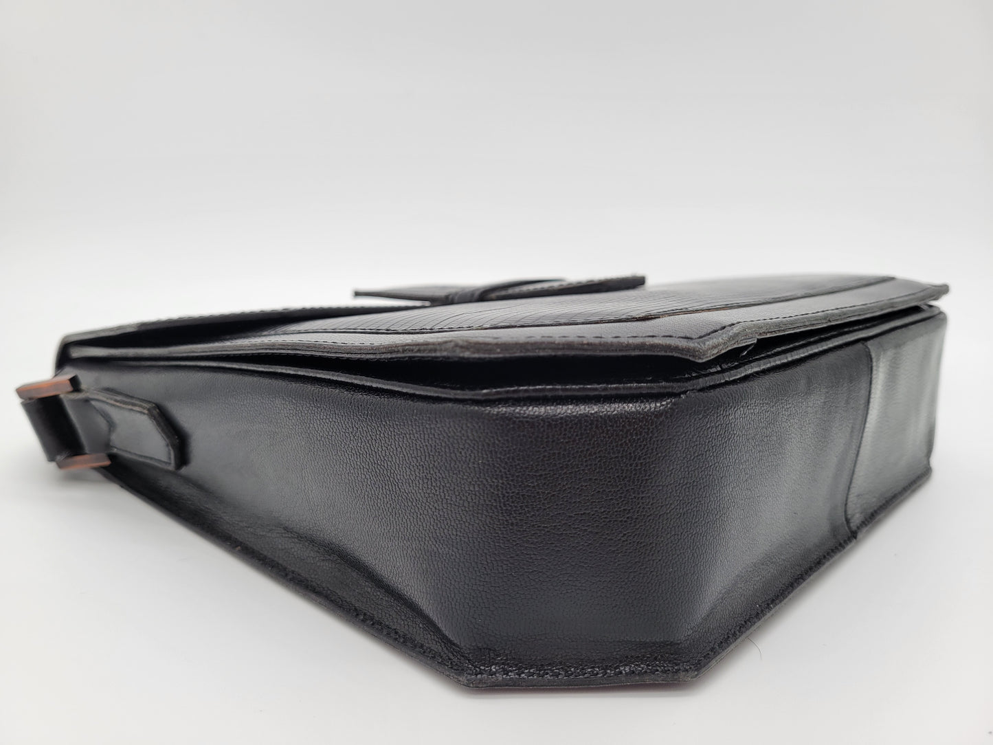 Vintage Yves Saint Laurent Lizard-Embossed Shoulder Bag Original Dustbag & Hang Tag