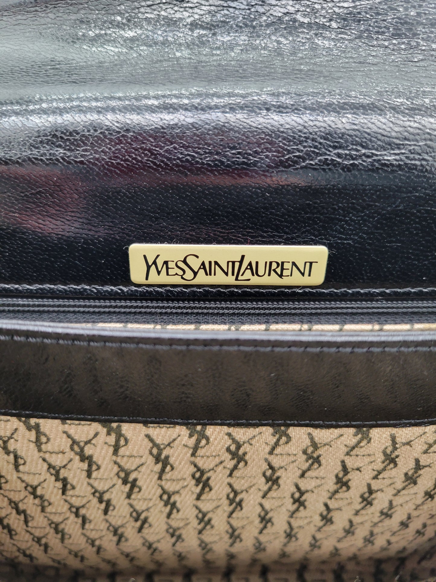 Vintage Yves Saint Laurent Lizard-Embossed Shoulder Bag Original Dustbag & Hang Tag