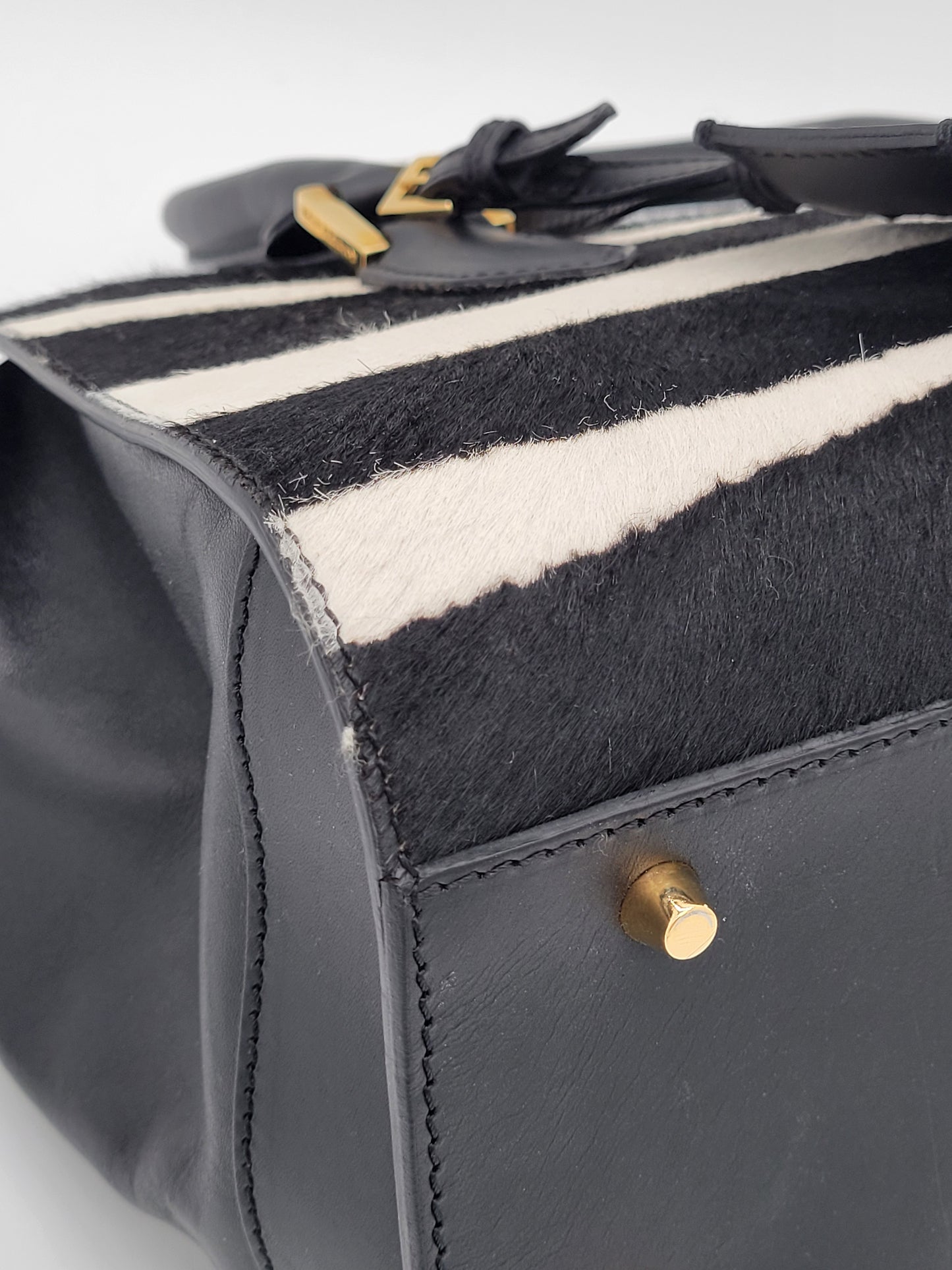 Burberry Prorsum Zebra Print Calf Hair "The Crush" Bag