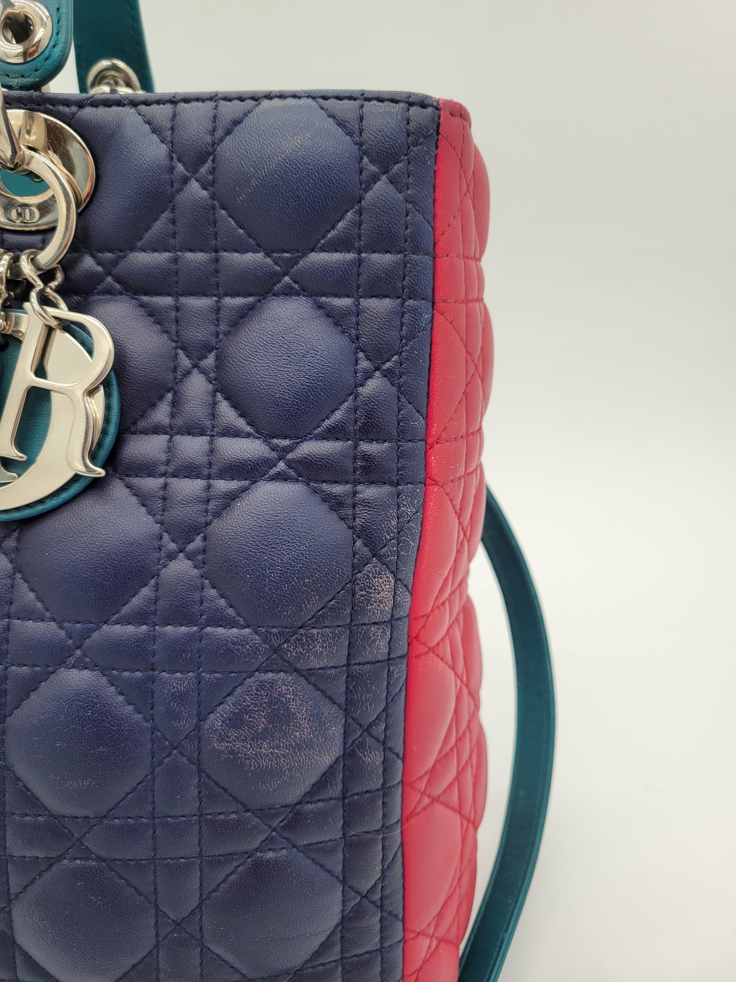Lady Dior Tri-Color Large with strap