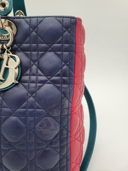 Lady Dior Tri-Color Large with strap