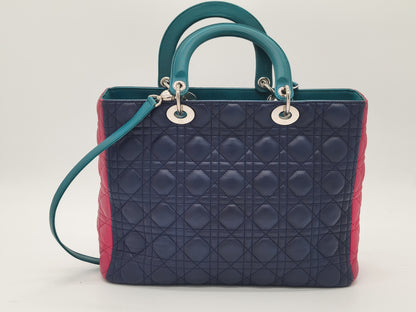 Lady Dior Tri-Color Large with strap