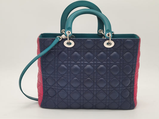 Lady Dior Tri-Color Large with strap