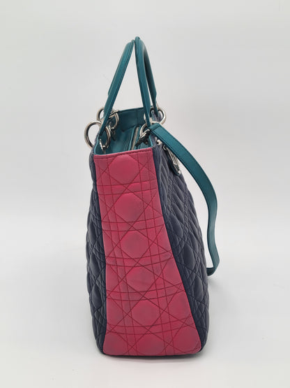 Lady Dior Tri-Color Large with strap