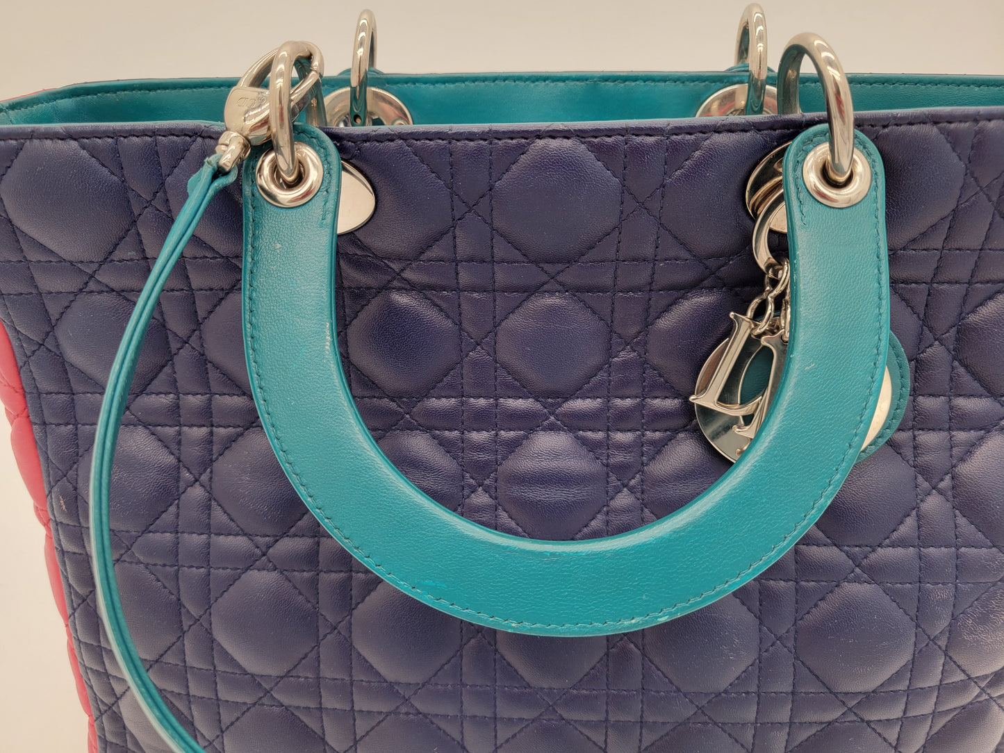 Lady Dior Tri-Color Large with strap