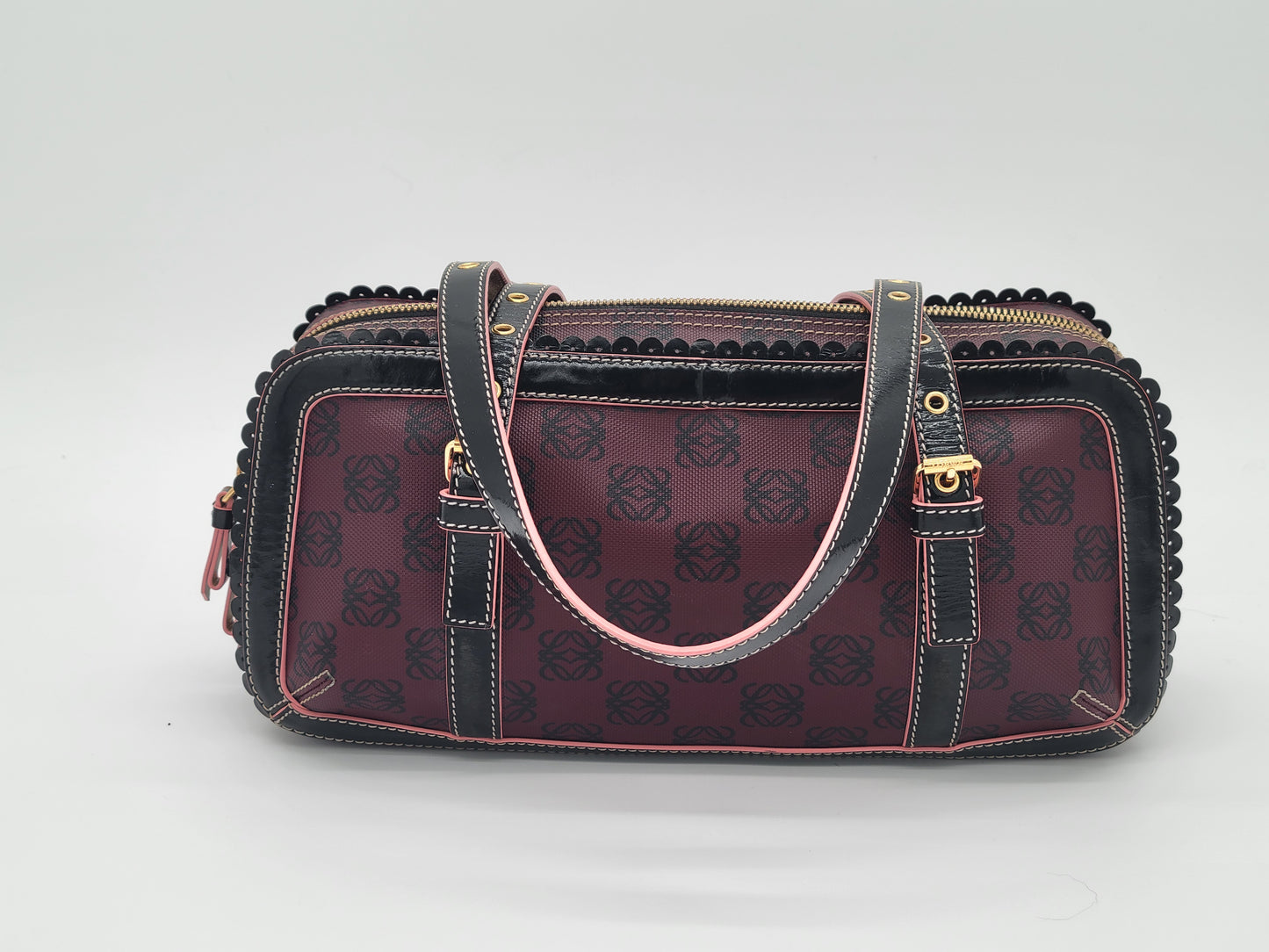 Vintage Loewe Anagram PVC and Patent Leather Satchel