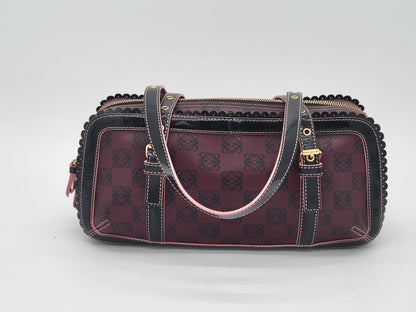 Vintage Loewe Anagram PVC and Patent Leather Satchel