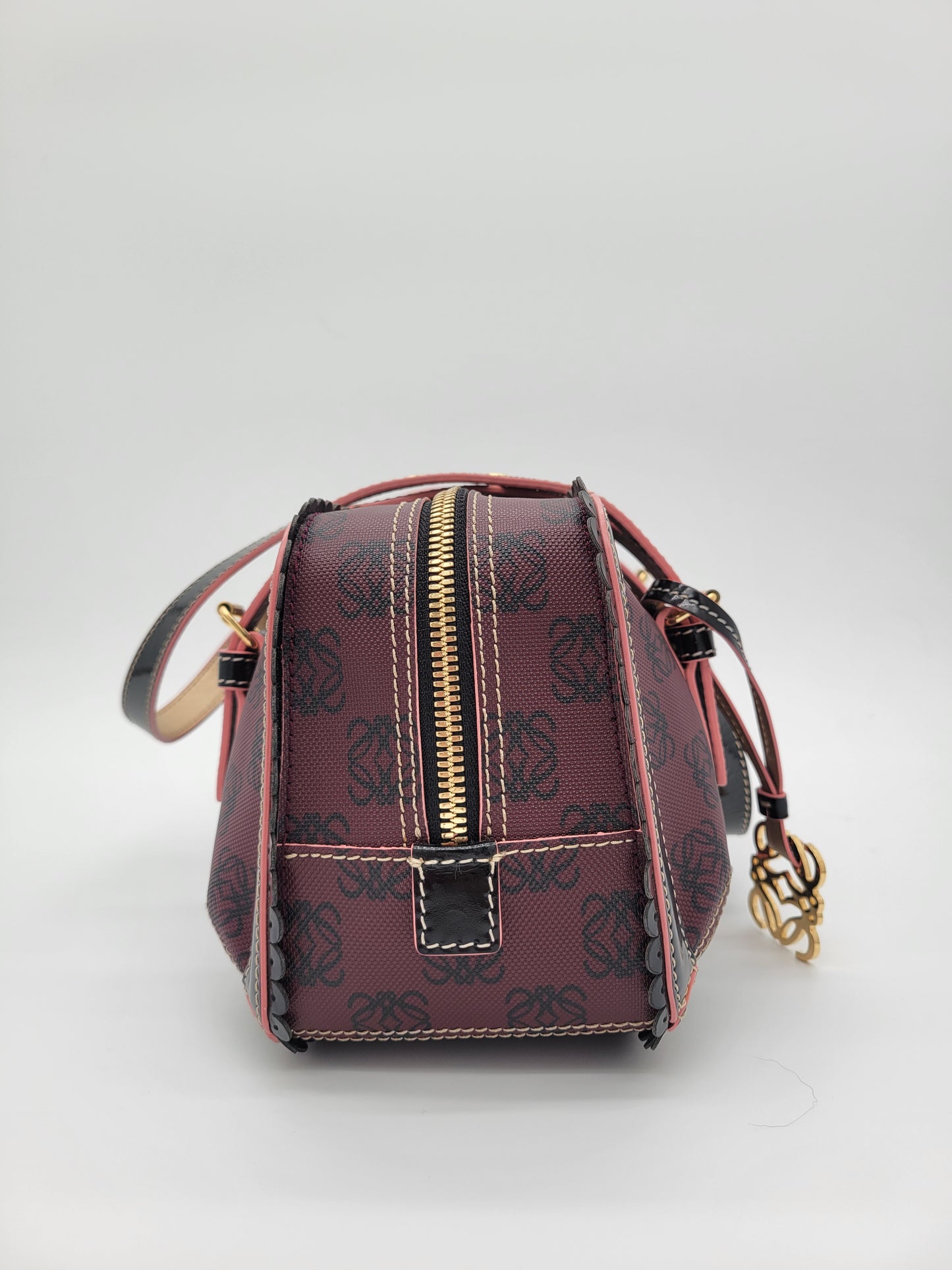 Vintage Loewe Anagram PVC and Patent Leather Satchel