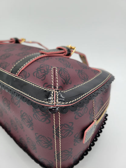 Vintage Loewe Anagram PVC and Patent Leather Satchel
