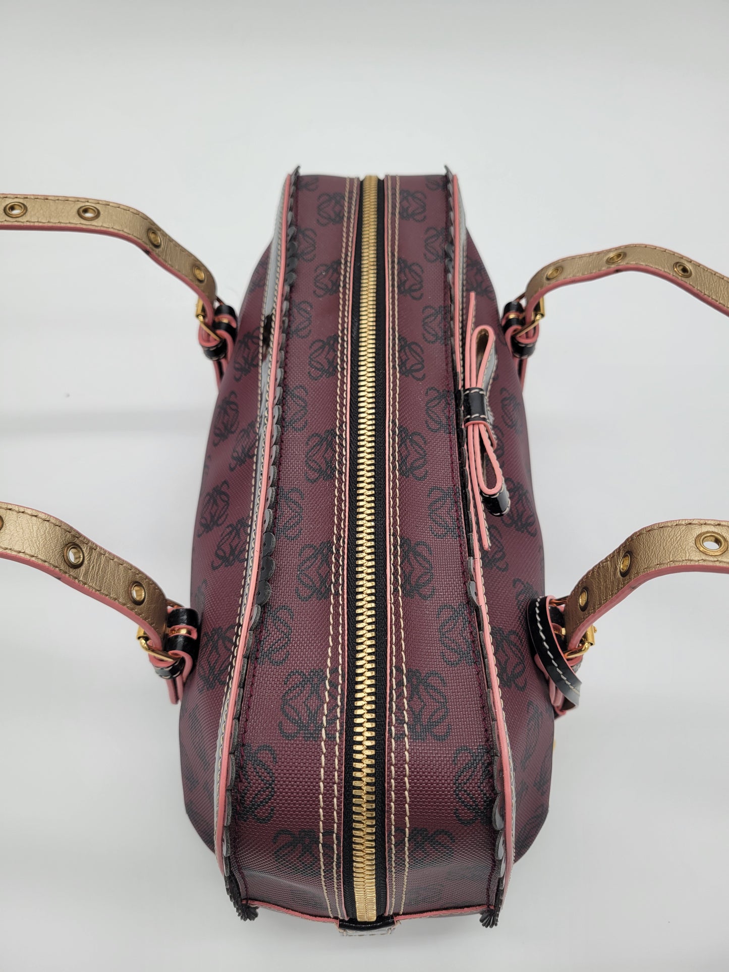 Vintage Loewe Anagram PVC and Patent Leather Satchel