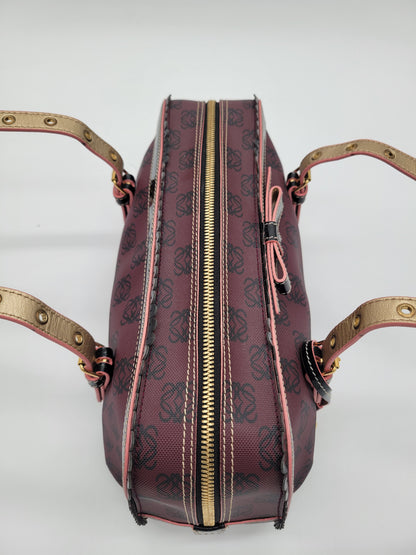 Vintage Loewe Anagram PVC and Patent Leather Satchel