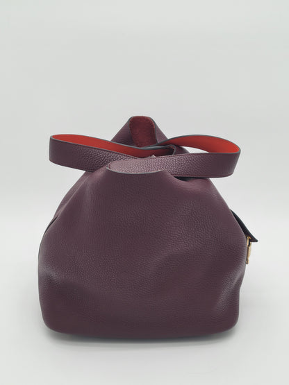 Hermès Picotin 26 GM Prune/Orange Poppy Clemence