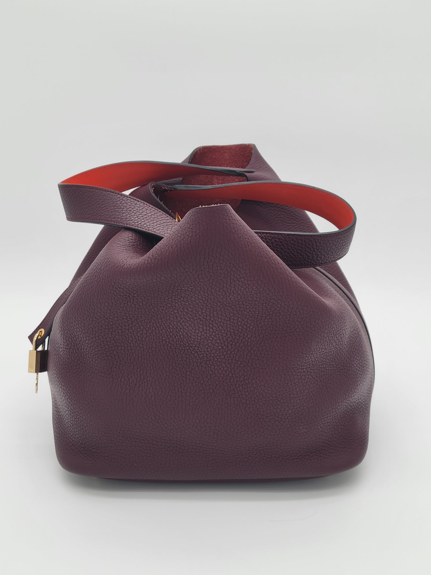 Hermès Picotin 26 GM Prune/Orange Poppy Clemence