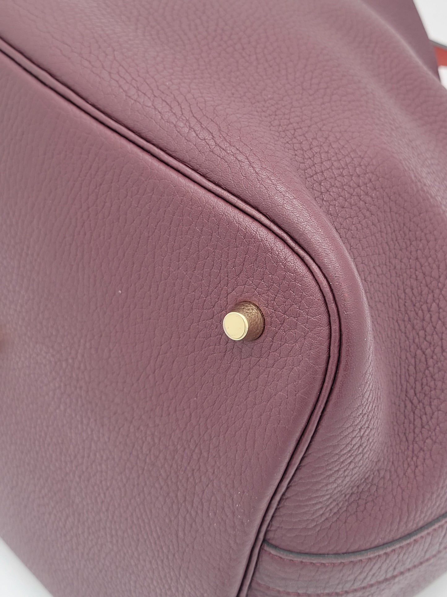 Hermès Picotin 26 GM Prune/Orange Poppy Clemence