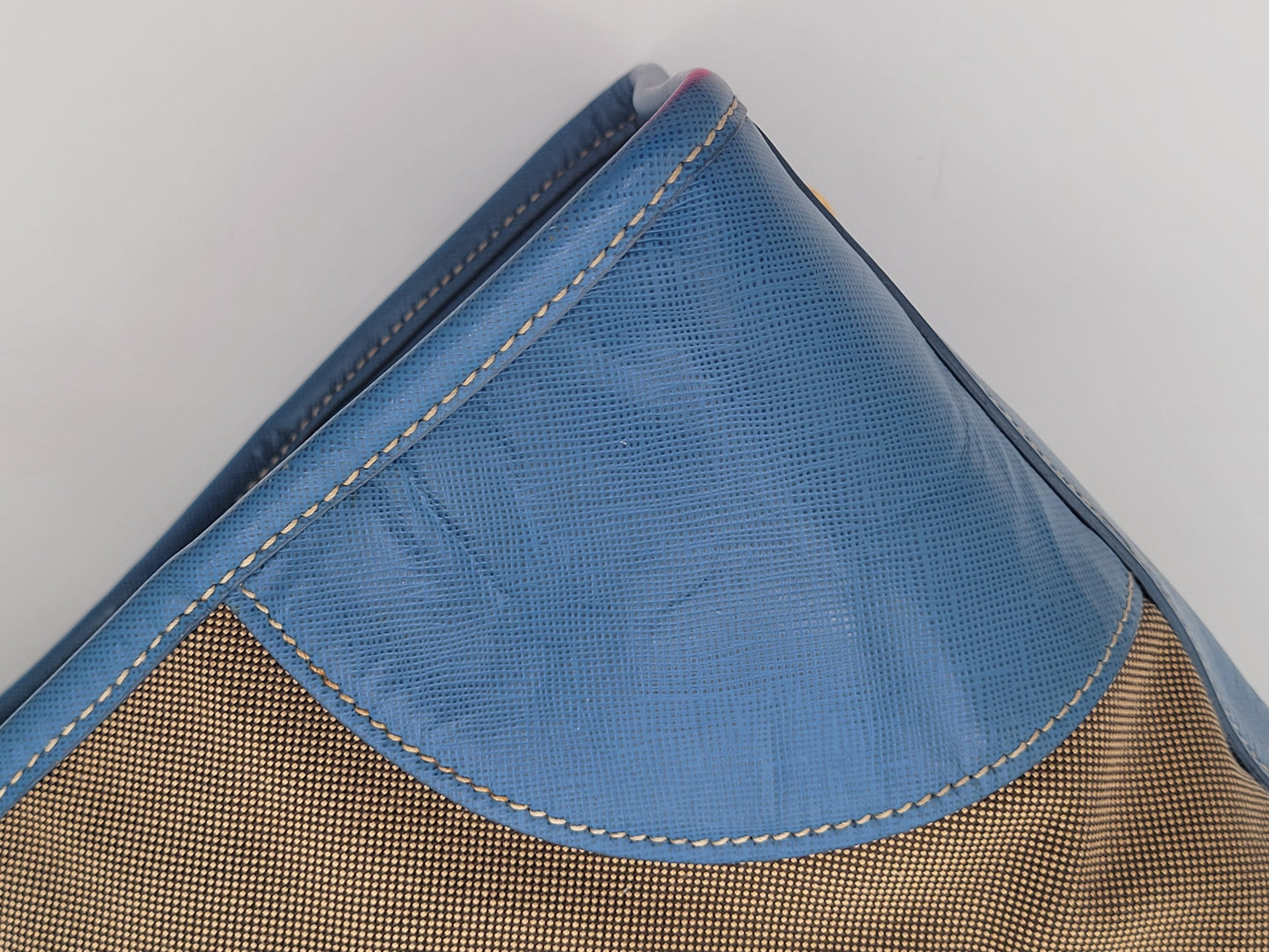 Prada Saffiano Trimmed Canvas Canapa Tote