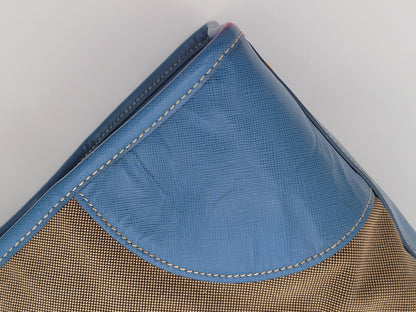 Prada Saffiano Trimmed Canvas Canapa Tote